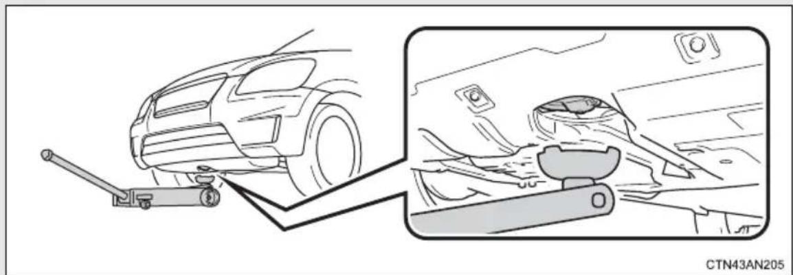 TOYOTA RAV4 EV (2013) - ■Positioning a floor jack - 1