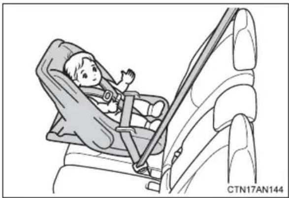 TOYOTA RAV4 EV (2013) - Rear facing — Infant seat/convertible seat - 1