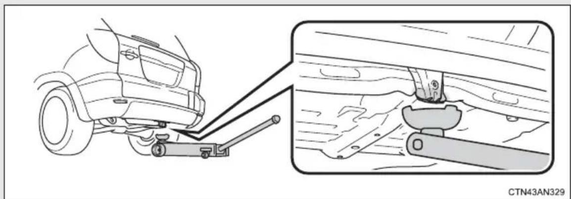 TOYOTA RAV4 EV (2013) - ■Positioning a floor jack - 2