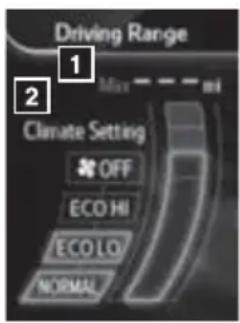 Driving Range Climate Setting OFF ECO HI ECO LO NORMAL