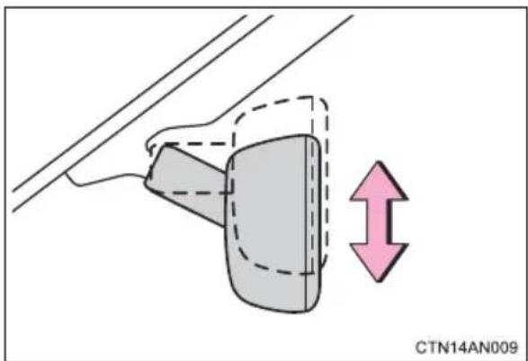 TOYOTA RAV4 EV (2013) - Adjusting the height of rear view mirror - 1