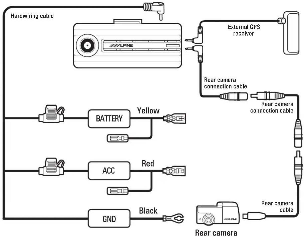 ALPINE DVR-C310R - 2 Camera connection diagram (DVR-C310R / RVC-C310) - 1