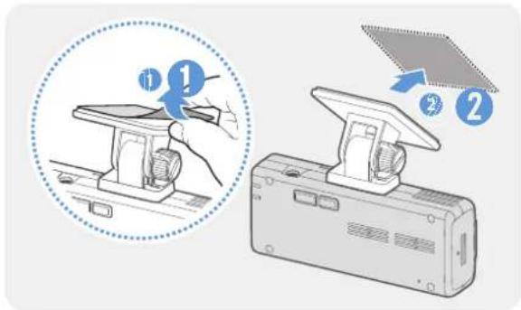 Diagram illustrating a mechanical device operation with numbered steps and a 3D model view