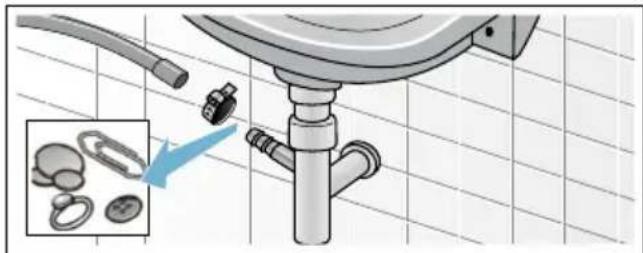 BOSCH WAE282HO - Ablaufschlauch am Siphon verstopft - 1