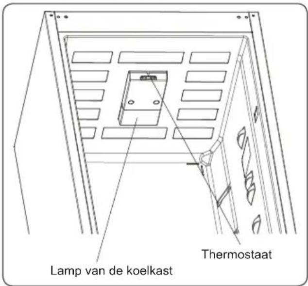 Lamp van de koelkast Thermostaat