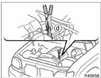 Diagram showing engine compartment with labeled parts and a magnified view of the engine head