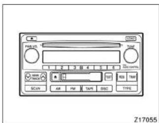 CD503 MHz 1 2 3 4 5 6 WBS TRACK SCAN AM PM TYPE DISC TYPE Z17055