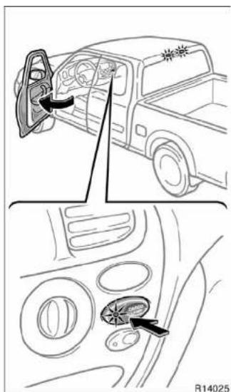 Diagram showing car interior components with labeled parts and directional arrows indicating movement or assembly.