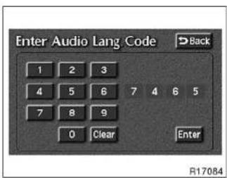 Enter Audio Lang Code 1 2 3 4 5 6 7 4 6 5 7 8 9 0 Clear Enter R17084