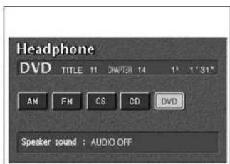Headphone DVD TITLE 11 CHAPTER 14 1' 1' S1" AM FM CS CD DVD Speaker sound : AUDIO OFF