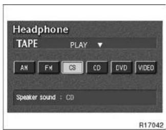 Headphone TAPE PLAY AM FM CS CD DVD VIDEO Speaker sound : CD R17042