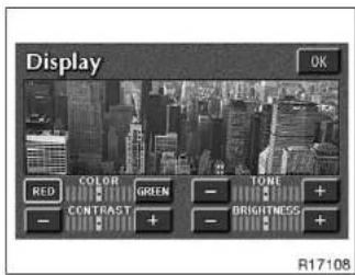 Display OK RED COLOR GREEN - TONE + CONTRAST + BRIGHTNESS + R17108