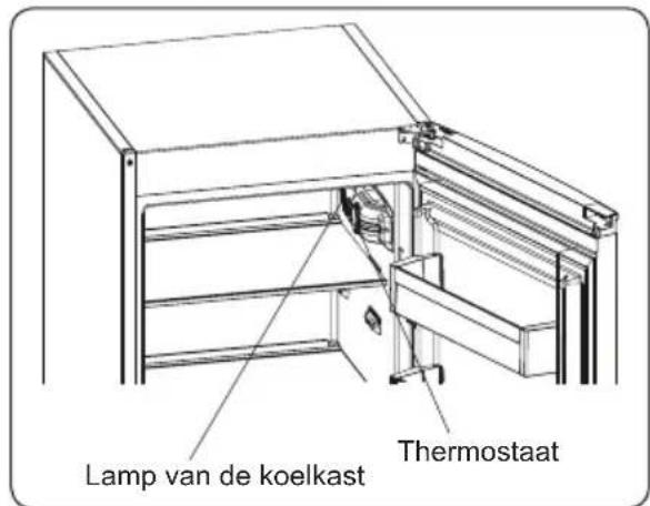 Lamp van de koelkast Thermostaat