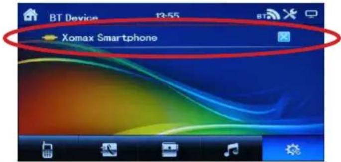 BT Device 13:55 Xomax Smartphone