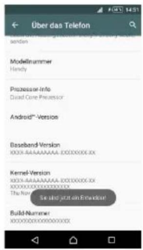 Über das Telefon senden Modelnummer Handy Prozessor-Info Dual Core Processor Android™-Version Baseband-Version XXXX-AAAAAAAAA-XXXXXX.XX Kernel-Version XXXX-AAAAAAAAA-XXXXXX.XX XXXXXXXXXXXXXXXXXX The Now Se sind jetzt ein Erwartet! Build-Nummer XXXXXXXXXXXXXXXXX