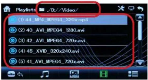 Playlists ./D://Video/ (1) 44_MP4_MPEG4_320x.mp4 (2) 40_AVI_MPEG4_1280.avi (3) 42_AVI_MPEG4_720x.avi (4) 45_XVID_320x240.avi (5) 41_AVI_MPEG4_720x.avi
