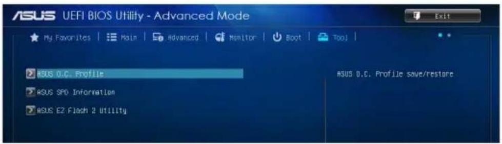ASUS J1900I-C - Tools menu - 1