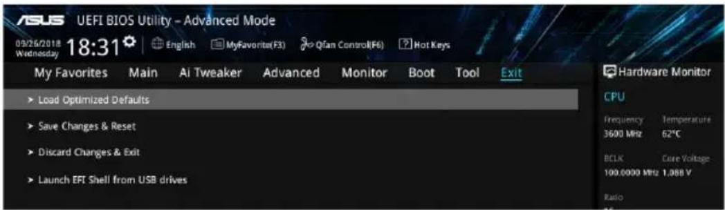 ASUS PRIME H310M-F R2.0 - Exit menu - 1