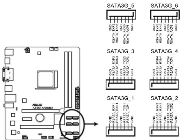 ASUS A55M-A - Serial ATA 3.0 Gb/s connectors (7-pin SATA3G 1\~6) - 1