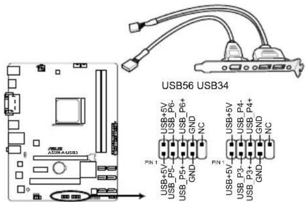 ASUS A55M-A - USB 2.0 connectors (10-1 pin USB56, USB34) - 1