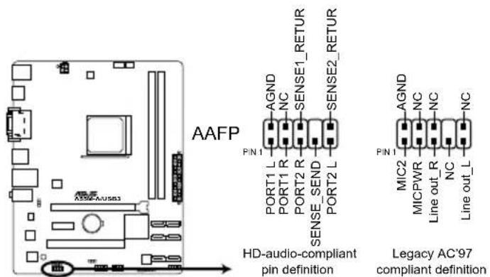 ASUS A55M-A - Front panel audio connector (10-1 pin AAFP) - 1