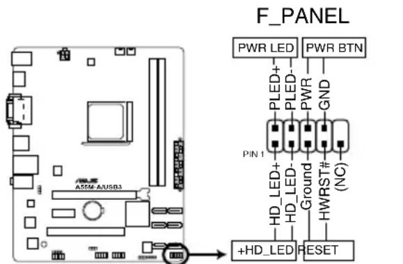 ASUS A55M-A - System panel connector (10-1 pin F\_PANEL) - 1