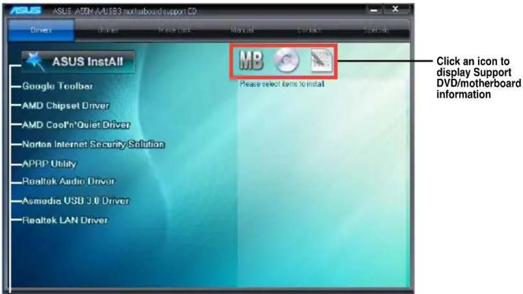 ASUS A55M-A - To run the Support DVD - 2