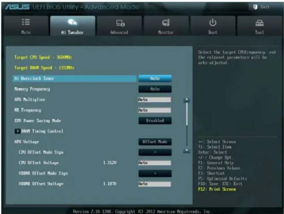 ASUS A55M-A - Ai Tweaker menu - 3