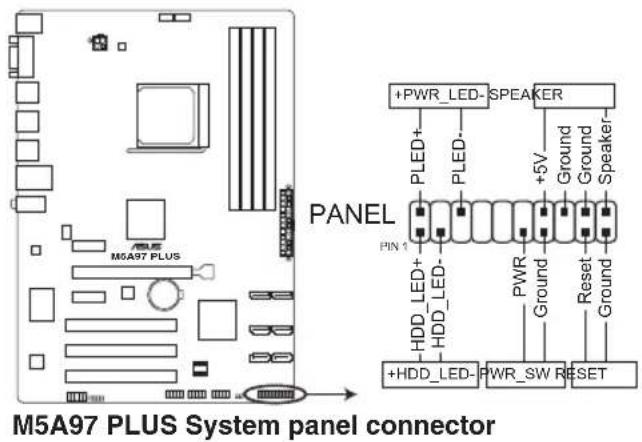 ASUS M5A97 PLUS - System panel connector (20-8 pin F\_PANEL) - 1