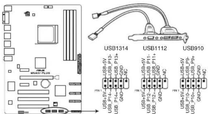 ASUS M5A97 PLUS - USB 2.0 connectors (10-1 pin USB910, USB1112, USB1314) - 1