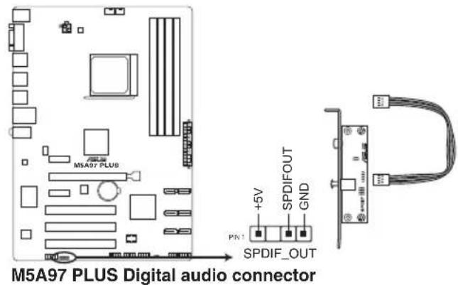 ASUS M5A97 PLUS - Digital audio connector (4-1 pin SPDIF\_OUT) - 1