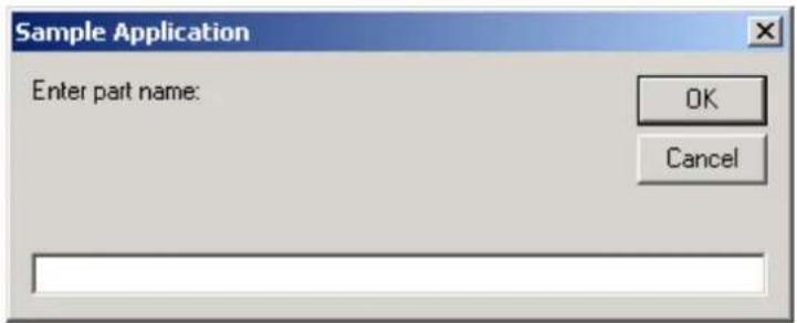 Sample Application Enter part name: OK Cancel