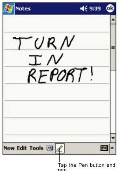 TURN IN REPORT! New Edit Tools 4 Tap the Pen button and pen.