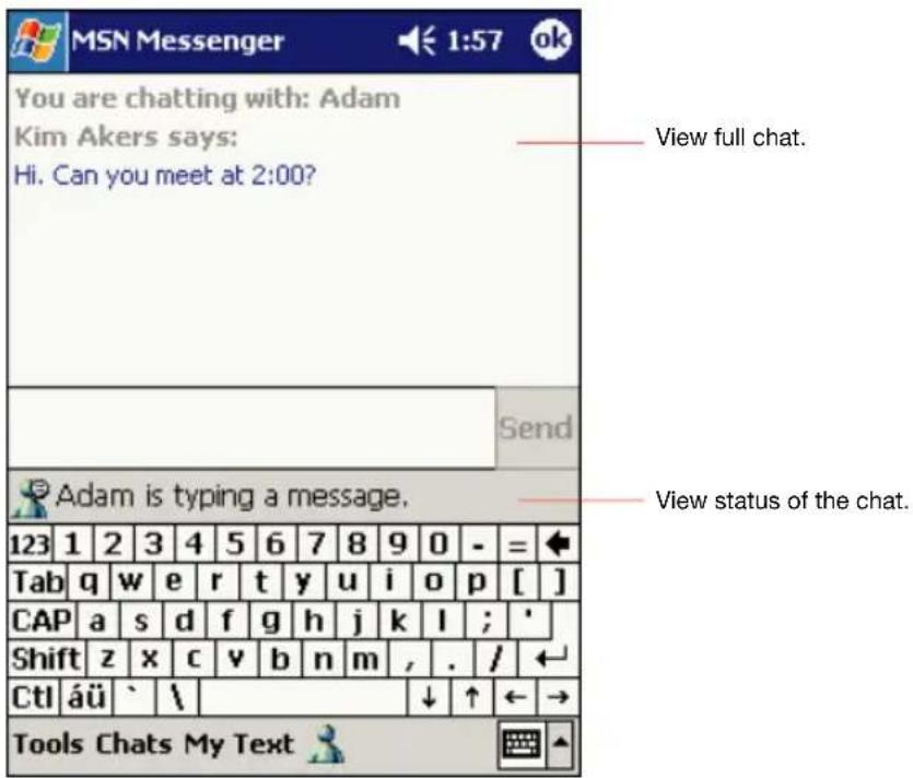 You are chatting with: Adam Kim Akers says: Hi. Can you meet at 2:00? View full chat. Send Adam is typing a message. View status of the chat. 123 1 2 3 4 5 6 7 8 9 0 - = Tab q w e r t y u i o p [ ] CAP a s d f g h j k l ; ' Shift z x c v b n m , . / Ctl äü ` \ Tools Chats My Text