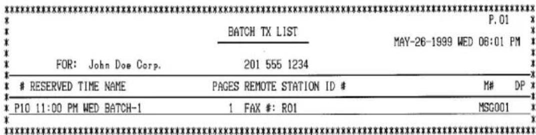 SHARP FO-5700 - Batch Transmission List (List 08) - 1