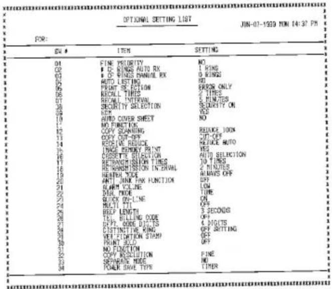 SHARP FO-5700 - Optional Setting List (List 06) - 1