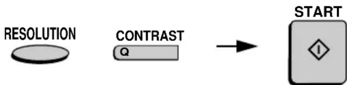 SHARP FO-5700 - Adjust the resolution and or contrast if desired, and then press the START key. - 1