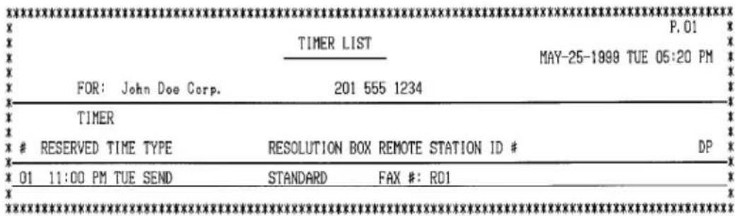 SHARP FO-5700 - Timer List (List 02) - 1