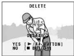 DELETE DELETE ? YES [ ▶ /ILL BUTTON ] NO [ ■ BUTTON ]