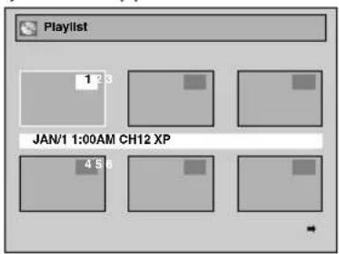 Playlist 1 2 3 JAN/1 1:00AM CH12 XP 4 5 6