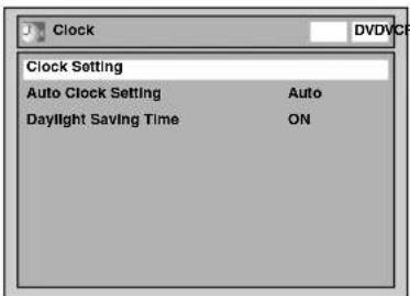 Clock DVD/CF Clock Setting Auto Clock Setting Auto Daylight Saving Time ON