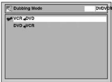 Dubbling Mode VCR DVD DVD VCR