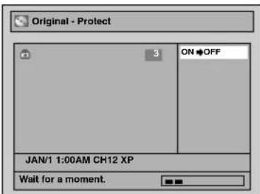Original - Protect 3 ON OFF JAN/1 1:00AM CH12 XP Wait for a moment.