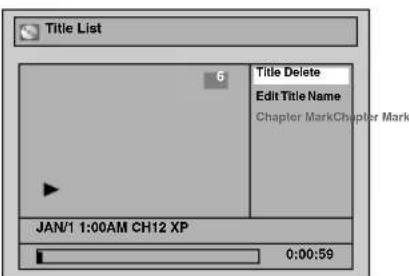 Title List 6 Title Delete Edit Title Name Chapter Mark Chapter Mark JAN/1 1:00AM CH12 XP 0:00:59
