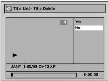 Title List - Title Delete 6 Yes No JAN/1 1:00AM CH12 XP 0:00:59
