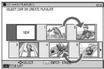Edit (HKEY PLAYLIST) SELECT EDIT OR CREATE PLAYLIST NEW 1 2 3 4 5 SELECT TITLE LIST OLD ENTER CTUCKS