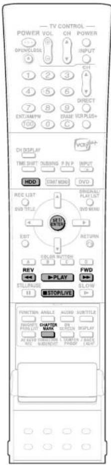 TV CONTROL POWER VOL CH POWER OPEN/LOSE INPUT CH 1 2 3 4 5 6 DIRECT 7 8 9 EXT./AM/FW DEASE VCR PLUS+ 100 0 C CH DISPLAY VCR TIME SHIFT ON/OFF P/N P INPUT HDD EDIT/MON DVD REC LIST ORIGINAL/ DVD TITLE PLAY LIST DVD MENU EXIT ENGLISH RETURN SOLOR BUTTON A B C D REV PLAY FWD STILL/PULSE SLOW STOP/LIVE FUNCTION ANGLE AUDIO SUB/TITLE FROSET ON SCREEN DISPLAY PHR.LITY CHATTER MARK AT AUTO SWITCH/RESET LAYOUT J-READ NO SWITCH/RESET PROOF LIGHT