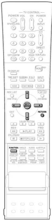 TV CONTROL POWER VOL CH POWER SPRING/RESET INPUT 1 2 3 GH 4 5 6 DIRECT 7 8 9 EXT/JAM/PM ENASE VCR PLUS+ 100 0 C CH DISPLAY VOR TIME SHIFT SUBRING P/IN INPUT HDD START MENU DVD REC LIST SIMULAY/ DVD TITLE PLAY LIST EXIT DVD MENU RETURN COLOR BUTTON A B C D REV PLAY FWD STILL/PULSE STOP/LIVE SLOW REI STOP/LIVE FUNCTION ANGLE AUDIO SUBTITLE AVICING CHAP/ON P/RESET NAME SCREEN DISPLAY AVICUT CORRECT OUTPUT BACK ADC SUBSTOCK PHOTO LIGHT