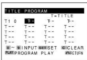 TITLE PROGRAM T1 0 -T- T-T- T-- T-- T-- T-- T-- T-- T-- T-- T-- T-- T-- T-- T-- T-- T-- T-- T-- T-- T-- T-- D~ G INPUT SET SET C CLEAR PLAY/PROGRAM PLAY RETURN