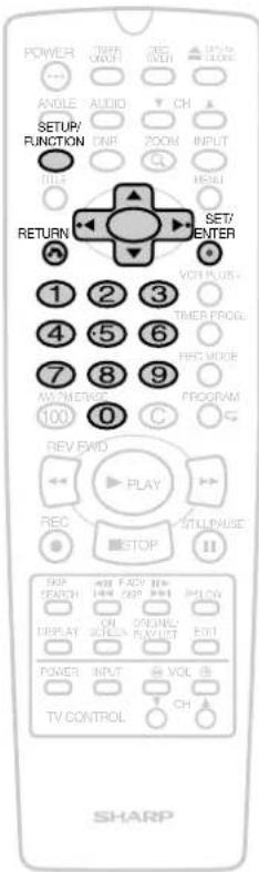 POWER ANGLE AUDIO CH SETUP/ FUNCTION DUR ZOOM INPUT TITLE HESU RETURN SET7 ENTER 1 2 3 VCH PLUS - 4 5 6 TIMER PROG 7 8 9 HER MODE 100 C FISHER PROGRAM REV BWD PLAY REC STOP STILL DIAUSE STEP READ KEY KEY KEY KEY KEY DISPLAY ON OUTPUT POWER INPUT VOL TV CONTROL CH SHARP